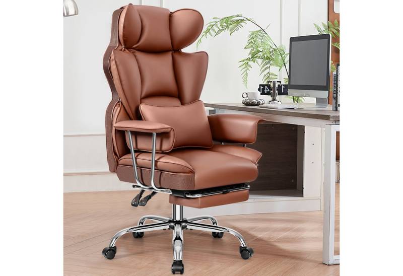 DoChair Bürostuhl Leader Ergonomischer Gaming-Stuhl chefsessel 150 kg (Chefbürostuhl aus PU-Leder mit Hoher Rückenlehne), Chefsessel von DoChair