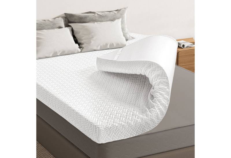 DoChair, Topper 7,5 cm Höhe Memory Foam Matratze, 7.5 cm hoch, (Zwei Härtegrade H3 & H2 Gel Mattress Topper Waschbarem Bezug), Matratzentopper Beide Seiten verfügbar mit 4 Anti-Rutsch-Bändern von DoChair