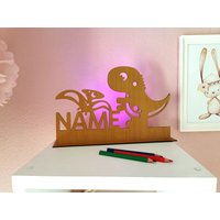 Dinosaurier Freunde Namensschild Personalisiert Mit Led Leuchte Taufgeschenk Mädchen von DoDoDeko