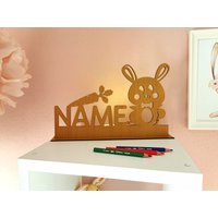 Hase Baby Namensschild Personalisiert Mit Led Leuchte Taufgeschenk Kinder von DoDoDeko