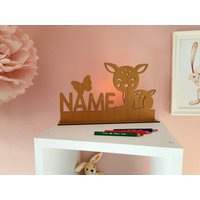 Kinder Geschenk Personalisiert Reh Namensschild von DoDoDeko