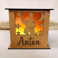 Nachtlicht Holz Personalisiert Für Kinder Und Babys Zur Geburt Taufgeschenk Geburtstag Firmung Erster Nachtlampe von DoDoDeko