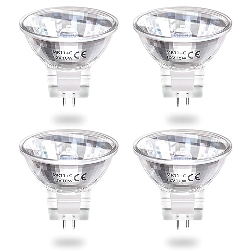 DoRight 10W GU4 Halogen Birnen, Mini Halogen Spotlight Glühbirnen Dimmbar 12V MR11 GU4 Bi-Pin-Sockel, Spot-Leuchtmittel Lampe, Warmweiß 2800K, 2-polige Reflektorlampen für Einbauleuchten 4 Stück DoRight 10W GU4 Halogen Birnen, Mini Halogen Spotlight Glühbirnen Dimmbar 12V MR11 GU4 Bi-Pin-Sockel, Spot-Leuchtmittel Lampe, Warmweiß 2800K, 2-polige Reflektorlampen für Einbauleuchten 4 Stück von DoRight