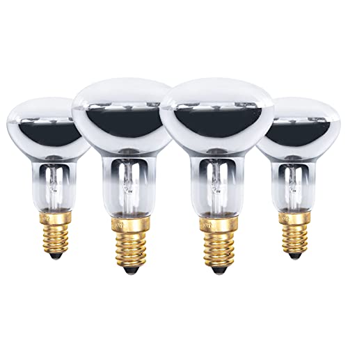 DoRight 4X R50 Lava Lampenbirne E14 40W Spot Reflektor Glühbirnen Dimmbare kleine Edison Schraube (SES) Sockel Warmweiß 2700K-2800K Spotlight Halogenlampen, Ersatzlampen für Lava Lampen (Gold Base) von DoRight
