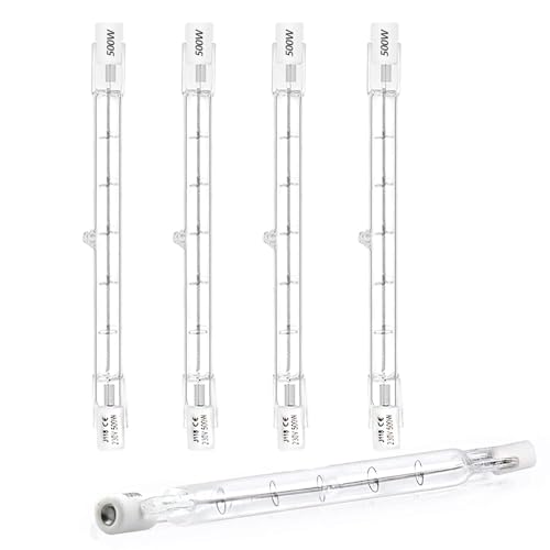 DoRight 500W R7s Halogen Birne 118mm Dimmbar Warmweiß 2800K Linear Halogen Flutlicht J118 Sicherheitsglühlampe 118mm Länge Strahler Leuchtmittel 11000lm AC 220-240V (5 Stücke) von DoRight