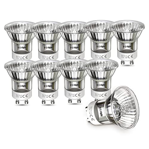 DoRight Mini GU10 Halogen Birnen 35W dimmbar, GU10 Halogen Spotlight Glühbirnen Warmweiß 2800K GU10 Halogen Reflektor Spot Beleuchtung für Downlight Display Deckenleuchte (10er Pack) von DoRight