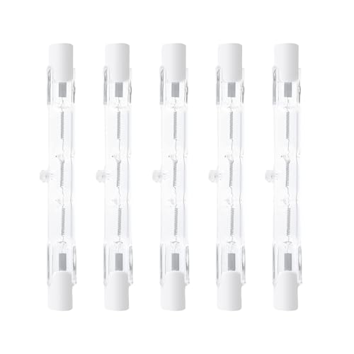 DoRight R7S Halogenlampe 150W 78MM Warmweiß 2800K Dimmbar Lineare R7s Sockel Halogen Leuchtmittel J78 Flutlicht, 360°Abstrahlwinkel Reflektor Halogen Birne für Garage Stehlampe (5-Stück) von DoRight