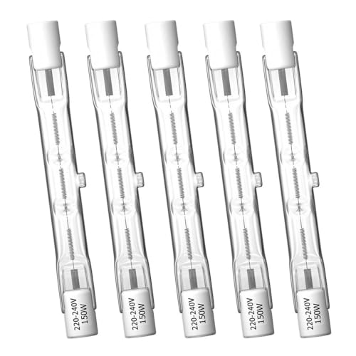 DoRight R7s Halogen Leuchtmittel 150W, R7S 78MM Halogenbirne Warmweiß 2800K Dimmbar, J Typ J78 Lineare Doppelendige Flutlichtlampe für für Baustrahler, Sicherheit, Landschaft, 5 pack von DoRight