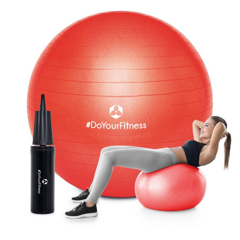 Gymnastikball inkl. Ballpumpe - Fitness Sitzball - Rot - 85 cm von #DoYourFitness