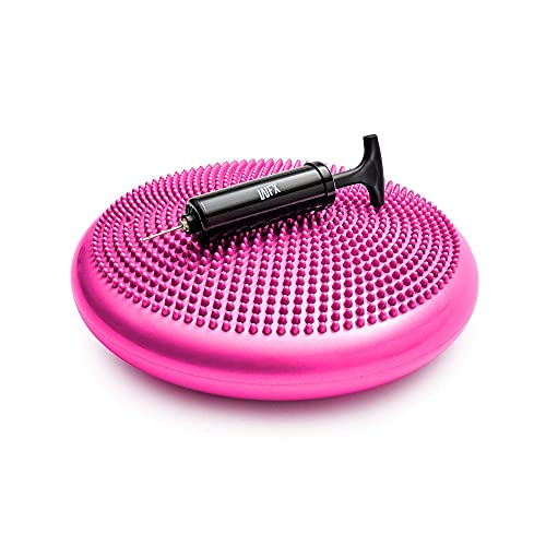 Doyourfitness X World Fitness Ballsitzkissen»Blowupâ« Ã˜ 33 Cm Inkl. Pumpe - Bis 140 Kg - Sitzballkissen, Luftkissen, Balance Board Für Fitness Reha Koordinations- Und Rückentraining - Pink von #DoYourFitness