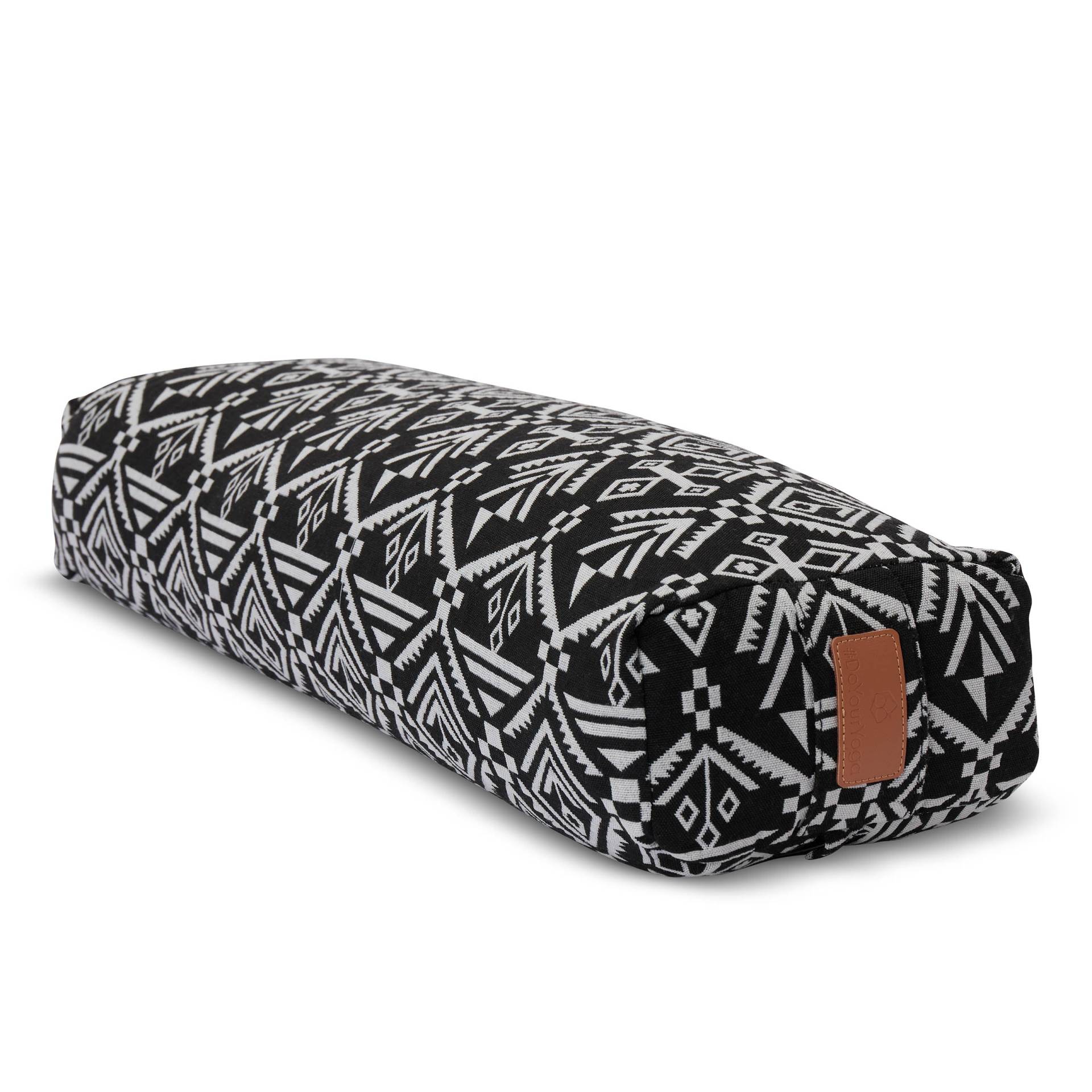 Yoga-Bolster Paravati - gefüllt mit Bio-Buchweizenschalen - 67 x 22 x 13 cm - Style 7 (Schwarz-Weiß) von #DoYourYoga
