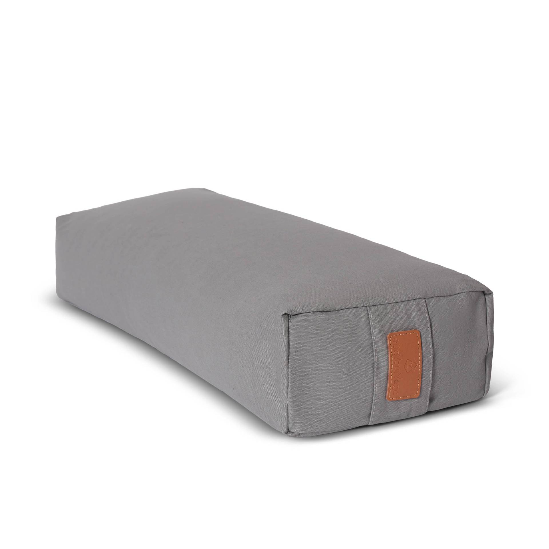 Yoga-Bolster Paravati - gefüllt mit Bio-Buchweizenschalen - 67 x 22 x 13 cm - Zementgrau von #DoYourYoga