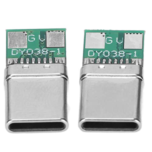 Doact 2-teiliger -Board-PD-Typ-C-Stecker-Adapter, 20 V, 3 A Nennstrom, Schnellladung, Edelstahl- und Kupfermaterial, Weit Verbreitet in Digitalen 3C-Geräten (Typ-C-Stecker, 20 V) von Doact