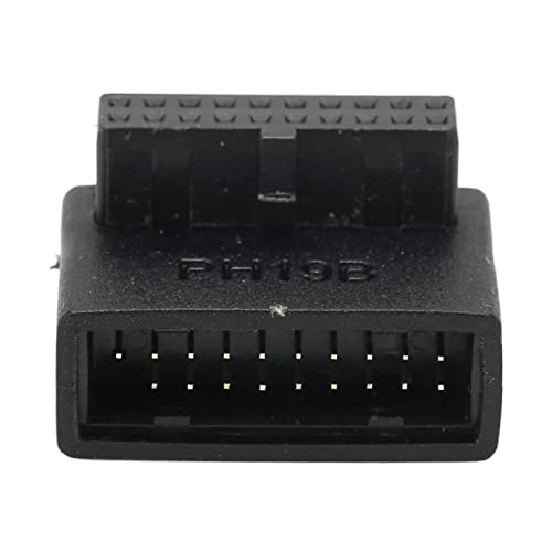 Doact Vertikaler Buchsen-USB3.0-19-Pin-auf-20-Pin-Adapter, 90°-Winkel, 5 Gbit/s Geschwindigkeit, ABS-Material, Einfache Installation, Geeignet für -, und (Typ B) von Doact