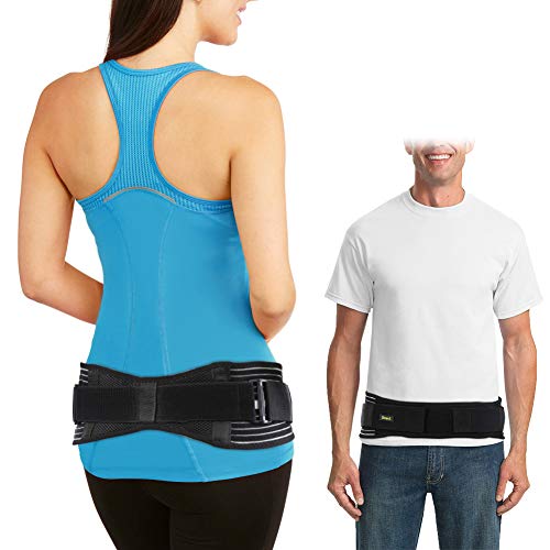 Doact Rückenbandage Rücken Gurt Lendenwirbelstütze für Männer und Frauen Lindert Schmerzen Lindert Schmerzen und Beugt Verletzungen Vor (Schwarz/S/M) von Doact