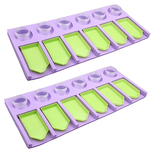 Doafoce 2 Stück Diamond Painting Zubehör Tray Organizer mit 12 Tabletts und Vorratsbehälter Diamant Malerei Zubehör Organizer Kits 6 Fächer Diamond Painting Organizer für DIY-Malerei, Handwerk von Doafoce