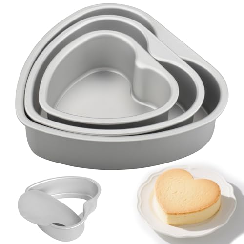 Doafoce 3er Kuchenform Herz Backformen Set Anodisierte Aluminium Backform Herz Form Antihaftbeschichtung Backtool Herzbackform Groß für Herzkuchen Pudding 6in, 8 in und 10in Doafoce 3er Kuchenform Herz Backformen Set Anodisierte Aluminium Backform Herz Form Antihaftbeschichtung Backtool Herzbackform Groß für Herzkuchen Pudding 6in, 8 in und 10in von Doafoce
