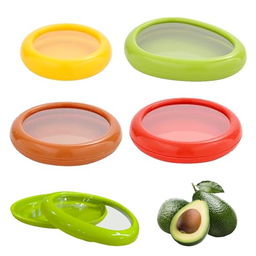 Doafoce 4 Stück Frischhaltetablett mit Silikondeckel Vakuum, Silikon Deckel Universal Dehnbar, Wiederverwendbare Kühlschrank-Aufbewahrungsbox für die Frischhaltung von Lebensmitteln Vorratsbehälter von Doafoce