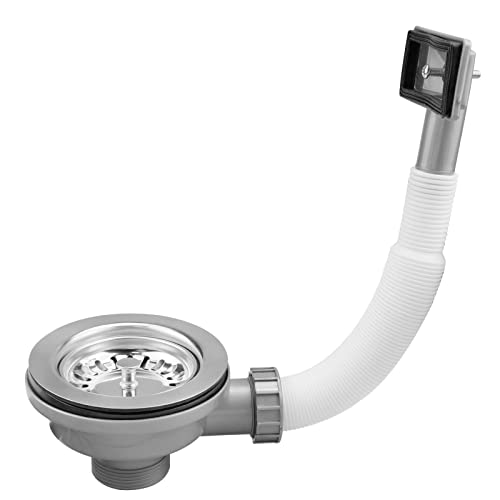 Doafoce Küchenspüle Abfluss Überlaufkorb Abfluss mit Überlauf Spüle Abfluss Überlauf Kit Edelstahl Spülbecken Sieb und quadratischer Überlaufkopf mit PVC-Rohr für 110 mm Überlaufspüle, Grau Doafoce Küchenspüle Abfluss Überlaufkorb Abfluss mit Überlauf Spüle Abfluss Überlauf Kit Edelstahl Spülbecken Sieb und quadratischer Überlaufkopf mit PVC-Rohr für 110 mm Überlaufspüle, Grau von Doafoce