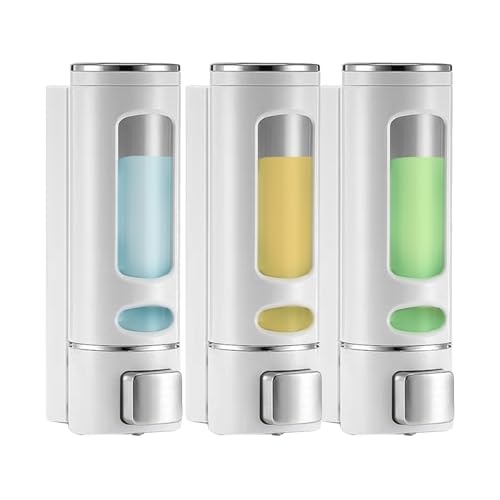 Doafoce Seifenspender Wandbefestigung 3 Kammern 400ml Seifenspender aus Kunststoff Seifenspender Wand Set Duschgelspender für flüssiges Duschgel, Shampoo und Spülung Doafoce Seifenspender Wandbefestigung 3 Kammern 400ml Seifenspender aus Kunststoff Seifenspender Wand Set Duschgelspender für flüssiges Duschgel, Shampoo und Spülung von Doafoce