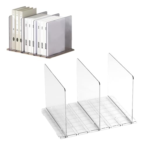 Doafoce Trennwand Regal (31.5 x 23.9 x 20 cm) Schrankregalteiler Transparente Regalteiler Abnehmbarer und Verstellbarer Abstand für Schlafzimmer Küchenschränke Regal Lagerung Organisation von Doafoce