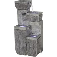 DOBAR Gartenbrunnen, mit 4 Stufen, BxHxL: 32,3 x 80,3 x 38,7 cm, Polyresin - grau von Dobar