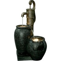 DOBAR Gartenbrunnen, mit Handpumpe, BxHxL: 38,5 x 84 x 47,5 cm, Polyresin - schwarz von Dobar