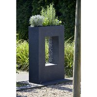DOBAR Gartenbrunnen, mit Pflanzkasten, BxHxL: 19 x 76 x 54,5 cm, Polyresin - grau von Dobar