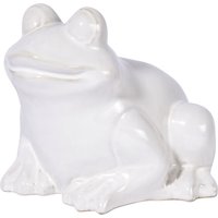 DOBAR Gartenfigur, BxHxL: 21 cm x 17 cm x 22 cm, Keramik, Frosch - weiss von Dobar