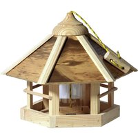 DOBAR Vogelfutterhaus, für Wildvögel, Kiefernholz/Kunststoff, natur/Holzfarben - braun von Dobar
