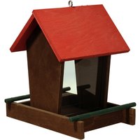DOBAR Vogelfutterspender, Holz/Acrylglas, braun/rot/grün von Dobar