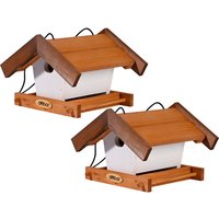 DOBAR Vogelhaus »Goldener Oktober«, hängend, 2er-Set - braun | weiss DOBAR Vogelhaus »Goldener Oktober«, hängend, 2er-Set - braun | weiss von Dobar