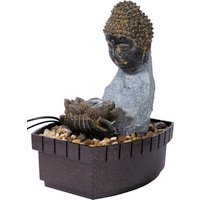 DOBAR Zimmerbrunnen, kleiner Buddha, BxHxL: 20 x 26 x 17 cm, grau von Dobar