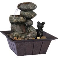 DOBAR Zimmerbrunnen, mit Zierfrosch, BxHxL: 20 x 21,5 x 20 cm, schwarz von Dobar