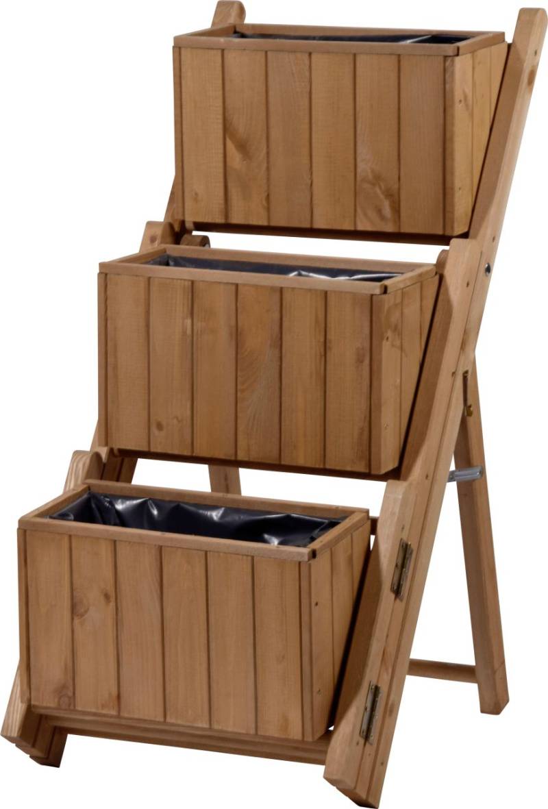 Dobar Ausklappbare Pflanztreppe mit 3 Pflanzkästen  41 x 55 x 85 cm von Dobar