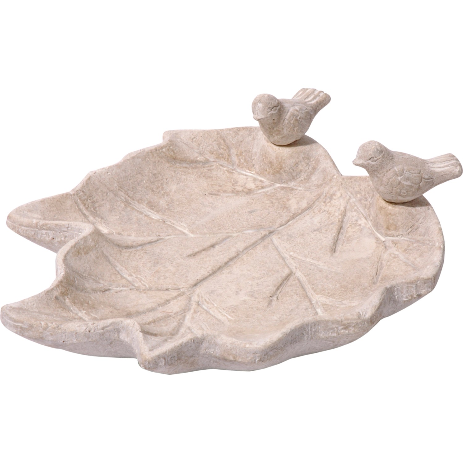 Dobar Edle Vogeltränke Blatt-Paradies 31 cm x 29,5 cm x 5,5 cm Weiß von Dobar