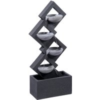 Dobar Gartenbrunnen mit 4 Schalen und LEDs - 41,5x20,5x100,5cm - grau - Polyresin Dobar Gartenbrunnen mit 4 Schalen und LEDs - 41,5x20,5x100,5cm - grau - Polyresin von Dobar