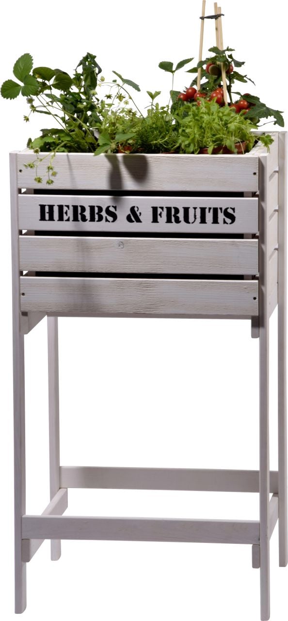Dobar Hochbeet Obstkiste weiss 49 x 42 x 90 cm von Dobar