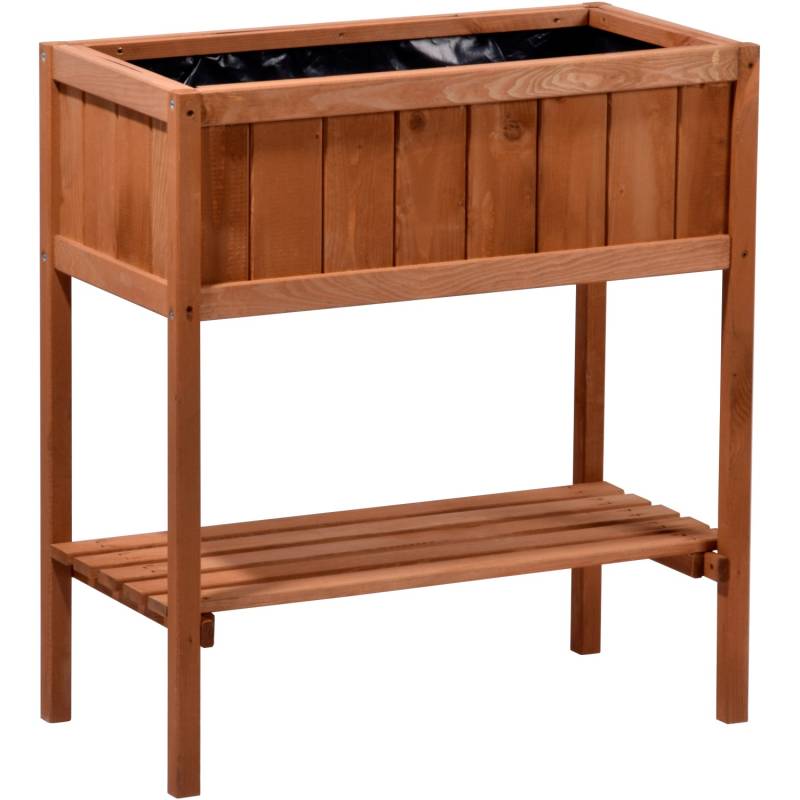 Dobar Hochbeet mit Ablagefläche 76 cm x 40 cm x 80 cm Braun von Dobar