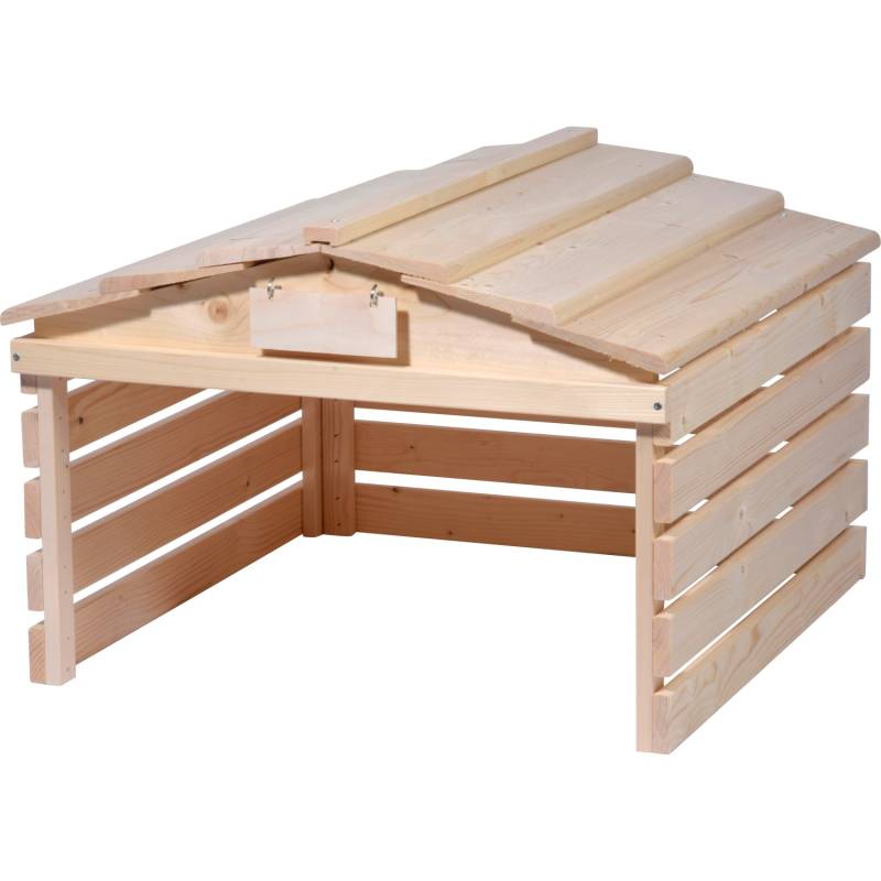 Dobar Mährobotergarage mit abnehmbarem Dach Fichte Natur 52,5 x 78,5 x 74 cm von Dobar