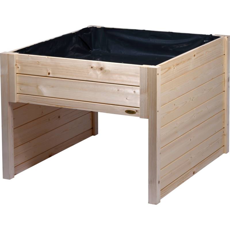 Dobar Mährobotergarage mit integriertem Pflanzkasten Natur 56 cm x 73 cm x 79 cm von Dobar