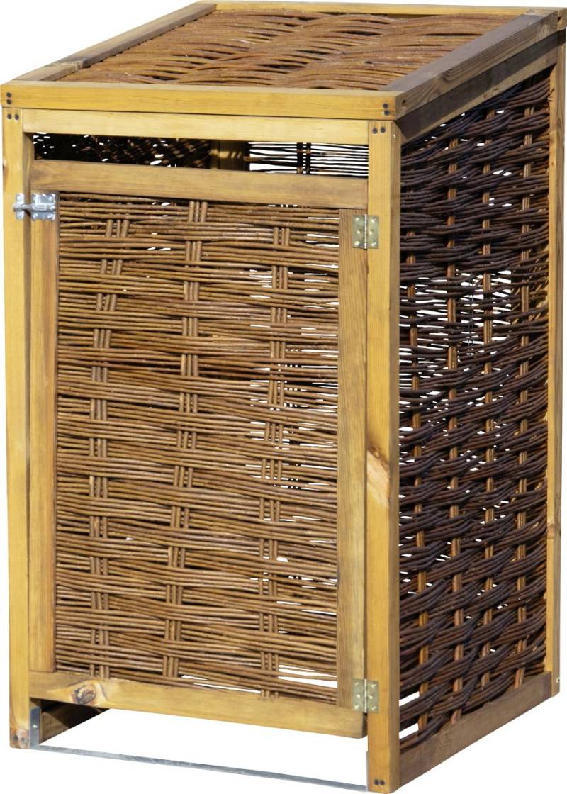 Dobar Mülltonnenbox Weide ungeschält 60 x 80 x 115cm von Dobar