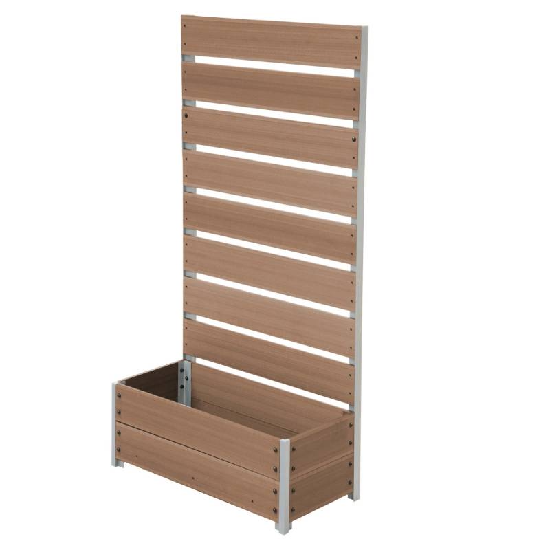 Dobar Pflanzbeet mit Rankgitter aus WPC 137 x 72 cm x 33 cm Teak von Dobar
