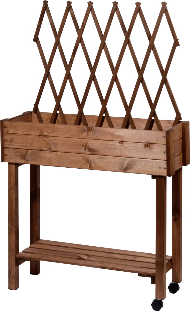Dobar Rollbares Hochbeet mit Rankgitter braun 79 x 28,5 x 130 cm von Dobar