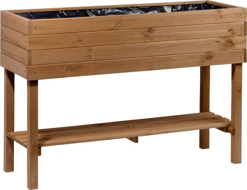 Dobar großes Hochbeet mit Ablage inkl. Pflanzfolie 117 x 40 x 80 cm von Dobar