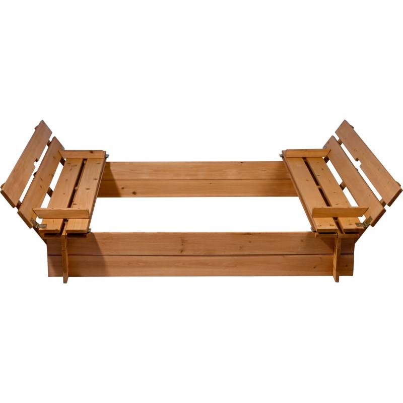 Sandkasten aus Holz mit Deckel und Sitzbank FSC® von Dobar