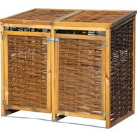 Wetterfeste Doppel-Mülltonnen-Box aus Holz 120L Wetterfeste Doppel-Mülltonnen-Box aus Holz 120L von Dobar