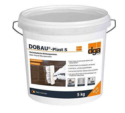 Dobau Plast S 5 kg - Flüssigdichtung, Dachhaut Abdichtung, Hochelastische Dichtungsmasse auf Bitumen-Latex-Emulsionsbasis Abdichtung von Dobau