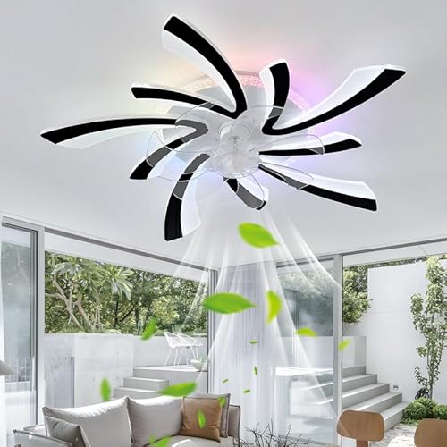 Dobecd RGB Deckenventilator Mit Beleuchtung Blume Dimmbares Weißes Timer Speicherfunktion Deckenleuchte Mit Ventilator Leise Intelligentes Deckenventilator Lampe 77cm Schwarz Dobecd RGB Deckenventilator Mit Beleuchtung Blume Dimmbares Weißes Timer Speicherfunktion Deckenleuchte Mit Ventilator Leise Intelligentes Deckenventilator Lampe 77cm Schwarz von Dobecd