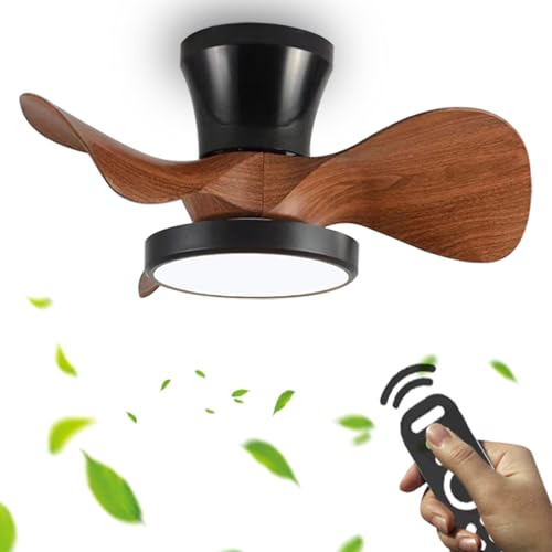 Dobecd Schwarze Deckenventilator Mit Beleuchtung Kleine Schlafzimmer Dimmbar Speicherfunktion Lampe Mit Ventilator Und Fernbedienung App Reversible Leise Dc Ventilator Lampe Led Timer Lounge von Dobecd